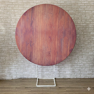 Alugue Estrutura Painel Redondo e a Capa de Tecido do Tema - Madeira Ripada