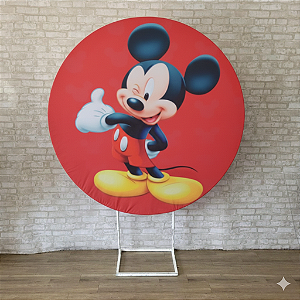 Alugue Estrutura Painel Redondo e a Capa de Tecido do Tema - Mickey