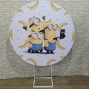 Alugue Estrutura Painel Redondo e a Capa de Tecido do Tema - Minions