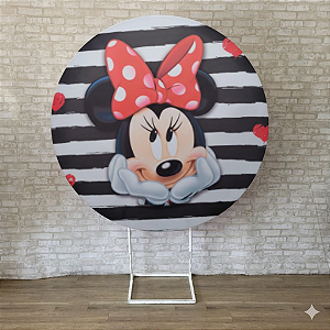 Alugue Estrutura Painel Redondo e a Capa de Tecido do Tema - Minnie