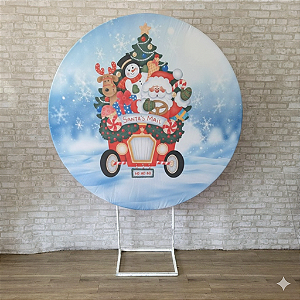 Alugue Estrutura Painel Redondo e a Capa de Tecido do Tema - Natal