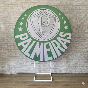 Alugue Estrutura Painel Redondo e a Capa de Tecido do Tema - Palmeiras