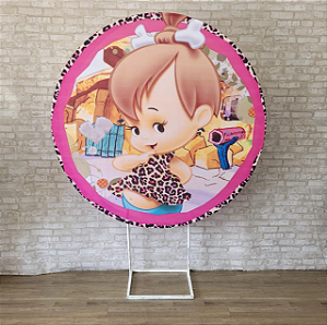 Alugue Estrutura Painel Redondo e a Capa de Tecido do Tema - Pedrita