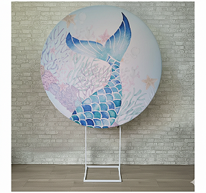Alugue Estrutura Painel Redondo e a Capa de Tecido do Tema - Sereia
