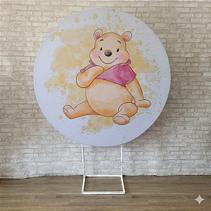 Alugue Estrutura Painel Redondo e a Capa de Tecido do Tema - Ursinho Pooh