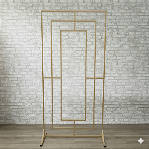 Alugue Estrutura Painel Retangular Janela de Ferro Dourado