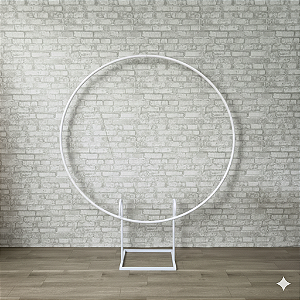 Alugue Estrutura Painel Redondo de Ferro Branco