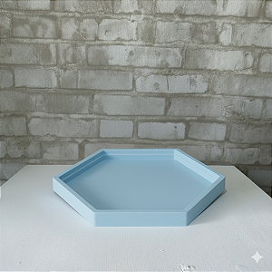 Alugue Bandeja Sextavada Azul Bebê