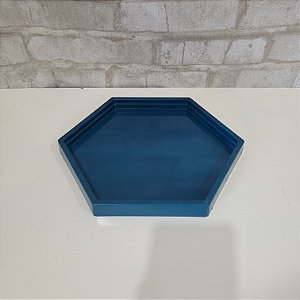 Alugue Bandeja Sextavada Azul Petróleo