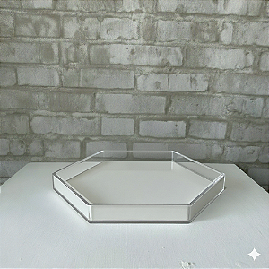 Alugue Bandeja Sextavada Transparente