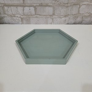 Alugue Bandeja Sextavada Verde Eucalipto