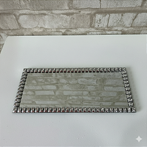Alugue Bandeja Espelhada Luxo Retangular Prata