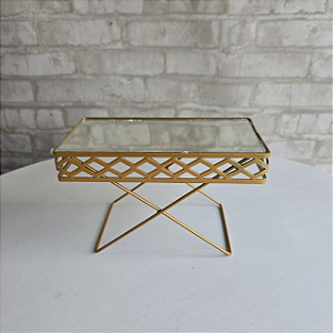 Alugue Bandeja Espelhada Retangular Dourado