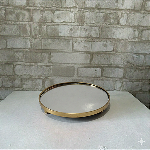 Alugue Bandeja Espelhada Baixa Dourado P