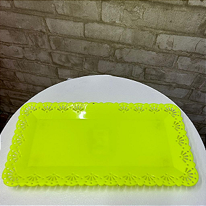 Alugue Bandeja Retangular Amarelo Neon