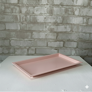 Alugue Bandeja Retangular Rosa Bebê