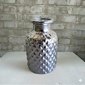 Alugue Mini Vaso de Porcelana Prata