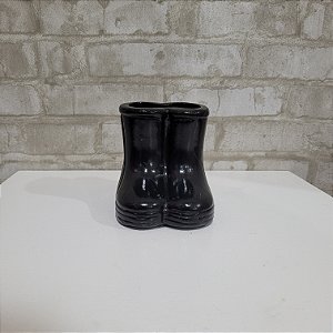 Alugue Vaso Botinha de Cerâmica - Preto