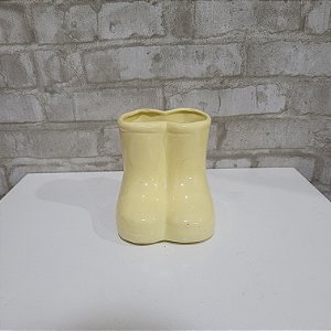 Alugue Vaso Botinha de Cerâmica - Amarelo Candy