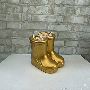 Alugue Vaso Botinha de Cerâmica Dourado