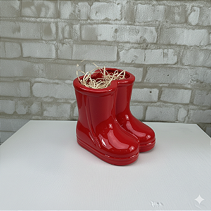 Alugue Vaso Botinha de Cerâmica Vermelho