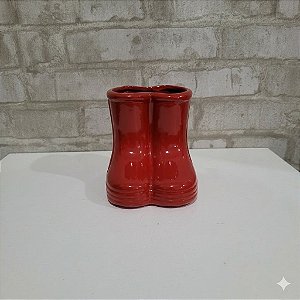 Alugue Vaso Botinha de Cerâmica - Vermelho