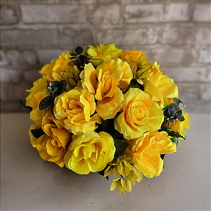 Alugue Arranjo de Flor Artificial G - Amarelo