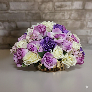 Alugue Arranjo de Flor Artificial G - Tons de Roxo