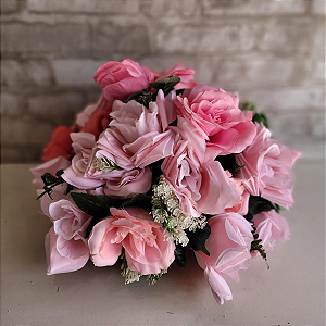 Alugue Arranjo de Flor Artificial G - Rosa Bebê