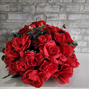Alugue Arranjo de Flor Artificial G - Vermelho