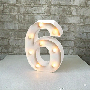 Alugue Número 6 de Mesa em LED (Pilhas não inclusa)