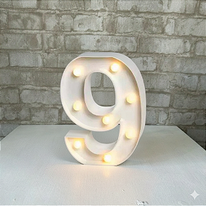 Alugue Número 9 de Mesa em LED (Pilhas não inclusa)