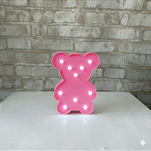 Alugue Ursinho de LED Rosa Lúminaria (Pilhas não inclusa)
