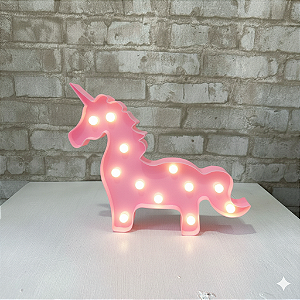 Alugue Unicornio de LED Rosa Lúminaria (Pilhas não inclusa)
