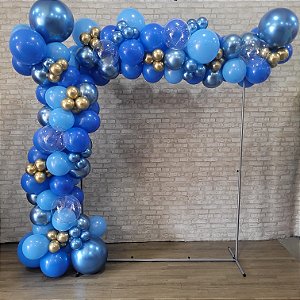 Compre Balão Para Festa Decoração 4 Metros Azul com Dourado ( Cores Metalizadas )