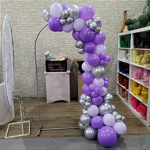 Compre Balão Para Festa Decoração 3 Metros Lílas com Prata ( Cores Metalizadas )
