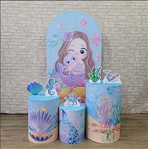 Alugue Tema Para Festa Decoração Sereia Tecido ( Modelo 3 )