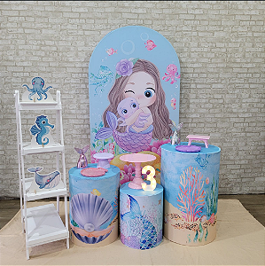 Alugue Tema Para Festa Decoração Sereia Tecido ( Modelo 4 )