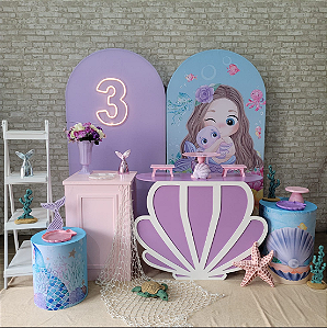 Alugue Tema Para Festa Decoração Sereia Tecido ( Modelo 6 )