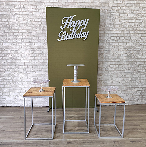 Alugue Tema para Festa Decoração Happy Birthday Verde Oliva ( Modelo 1 )