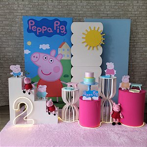 Alugue Tema Para Festa Decoração Peppa Pig Tecido ( Modelo 4 )