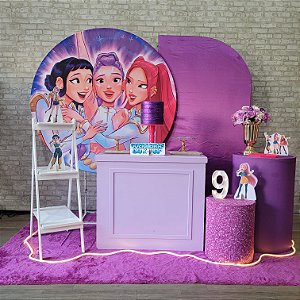 Alugue Tema Para Festa Decoração Guerreiras do K-Pop Tecido ( Modelo 3 )