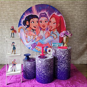 Alugue Tema Para Festa Decoração Guerreiras do K-Pop Tecido ( Modelo 2 )