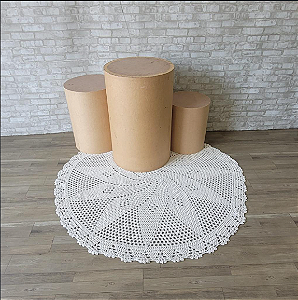 Alugue Tapete Crochê Redondo - Branco