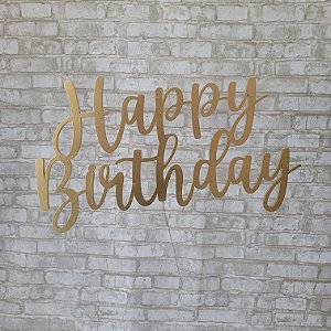 Alugue Elipse Happy Birthday de MDF - Dourado