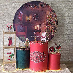 Alugue Tema Para Festa Decoração Natal Tecido ( Modelo 12 )