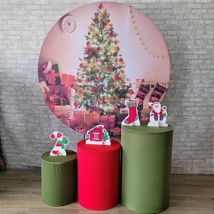 Alugue Tema Para Festa Decoração Natal Tecido ( Modelo 14 )