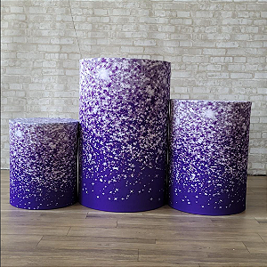 Alugue Trio de Cilindros e as Capas do Tema - Glitter Roxo