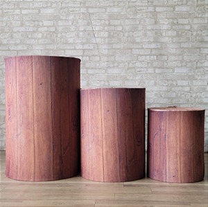 Alugue Trio de Cilindros e as Capas do Tema - Madeira Ripada