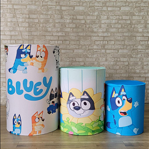 Alugue Trio de Cilindros e as Capas do Tema - Bluey